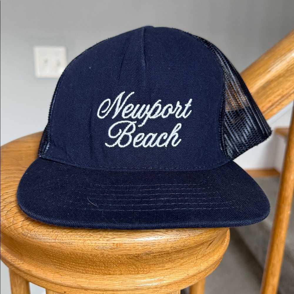 Katin X Faherty | Navy Blue “Newport Beach” Spell Out SnapBack Trucker Hat New